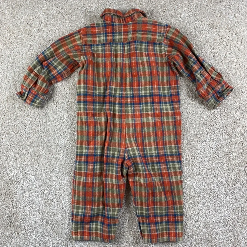 Polo Jeans Co Ralph Lauren Plaid One Piece Pajamas Romper Kids L 12 18 Months‎